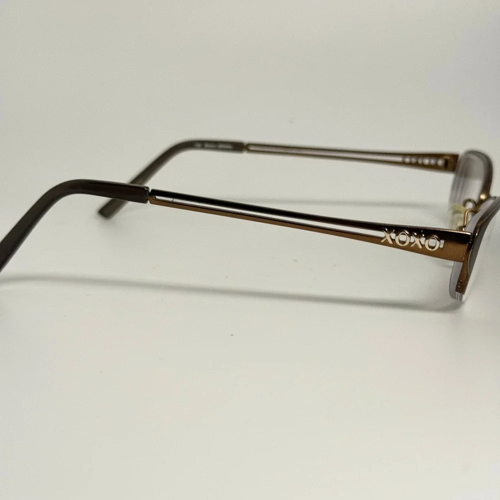 XOXO Flirty Brown Metallic Semi Rimless Cat Eye Eyeglass Frames 52-17-140
